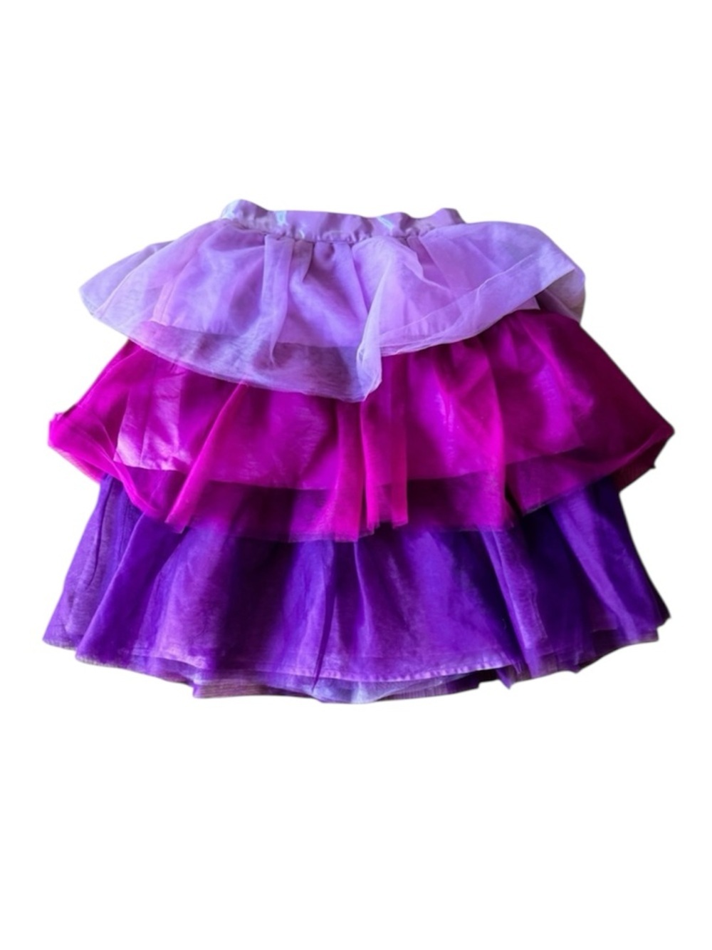 Janie & Jack Girls 8 Kids Tiered Tulle Skirt Purple Pink Elastic Waist Fairy